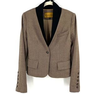 Hanley-Mellon Shawl Collar Single Button Wool Herringbone Blazer SZ 4
